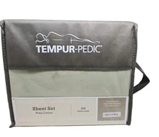 Tempur-Pedic Dream Fit Sheet Set Split California King New Green Pima Cotton