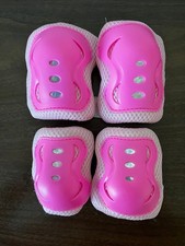 4Pc Girls Skating Protective Gear Set Elbow Knee Pads Size Small GIRL Pink