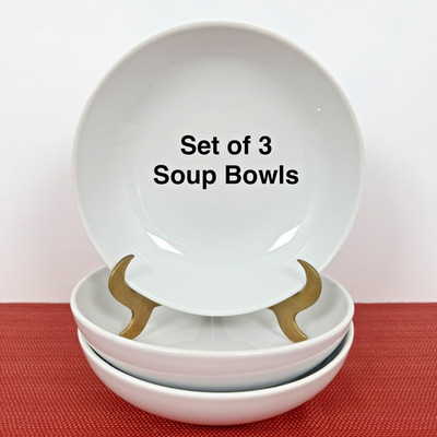 EUC Set of 3 Pottery Barn GREAT WHITE COUPE 8 1/4'' SOUP BOWL Replacement Lot 2/2