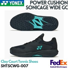YONEX Scarpe da Tennis POWER CUSHION SONICAGE WIDE GC Nero SHTSCWG 007 2025 NUOVE!