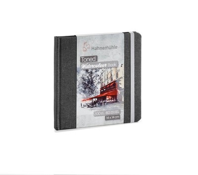 Hahnemuhle 10625172 Toned Watercolour Book 14x14cm Grey Art Sketchbook Paper