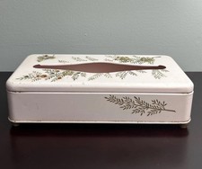 Ransburg Pink Metal 1950s Mid Century Tissue Box Holder Wall Hang Tabletop Decor