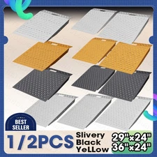 VNN 1/2PCS Shed Ramp for Riding Mower&Lawn Equipment Anti-Slip Punch Plate Ramp