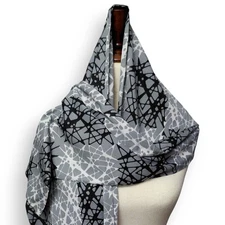 Marc by Marc Jacobs Scarf Neutral Grey Multicolor One Size 100% Cotton NWT 0015