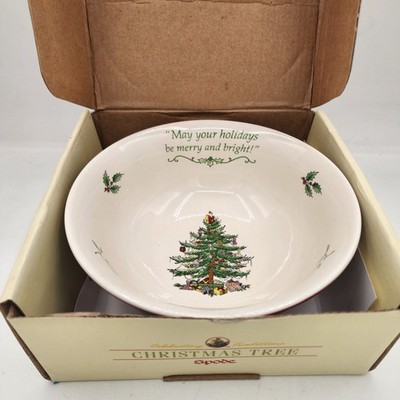 Spode Christmas Tree 70th Year Candy Bowl  May Your Holidays Be Merry & Bright 