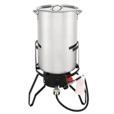 50 QT Stainless Steel Turkey Deep Fryer Pot Gas Stove Burner Stand Easy to Clean