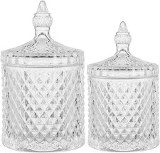 Qtip Holder Glass Apothecary Jars with Lid Bathroom Accessories Vanity Organizer