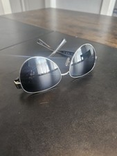 COACH HC7111 9001T3 Pilot Shiny Silver Dark Grey Polarized Sunglasses