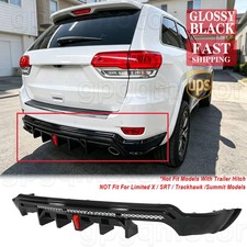 For Jeep Grand Cherokee Limited 2014-21 Glossy Black Rear Bumper Diffuser W Led For Jeep Grand Cherokee Limited 2014-21 Glossy Black Rear Bumper Diffuser W Led