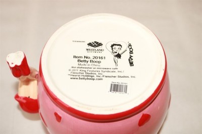 BETTY BOOP - Rare Betty & Pudgy Ceramit Cookie Jar With Hearts