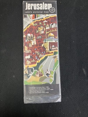 1979 JERUSALEM, AMIR'S PICTORIAL FOLDOUT MAP, 9TH EDITION, 34X24