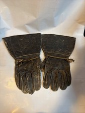 Vintage Leather Gauntlet Indian Harley Davison Motorcycle gloves 