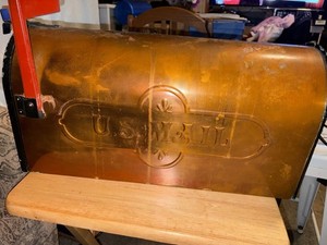 Vintage Jackes-Evans U.S. Mailbox Silver Metal Wrapped In Copper