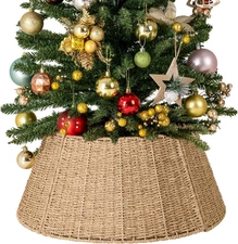 22.5 Inch Christmas Tree Collar, 4-Piece Durable Christmas Tree Base Cover fo...