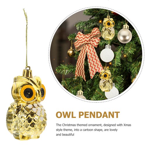 4pcs Christmas Tree Owl Decor Pendant Xmas Window Wall Creative Ornaments - Zdjęcie 2 z 12