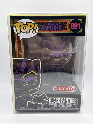 Funko Pop Marvel Black Light : Black Panther #891 Vinyl Target Exclusive