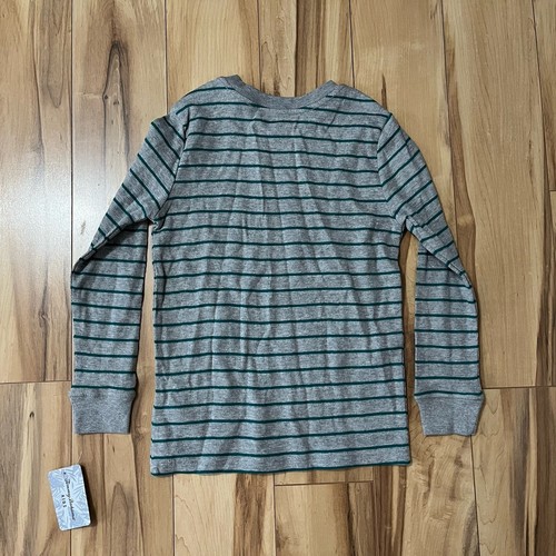 NWT Tommy Bahama Medium 7/8 Waffle Knit Thermal Long Sleeve T-Shirt Green Stripe - Picture 6 of 6