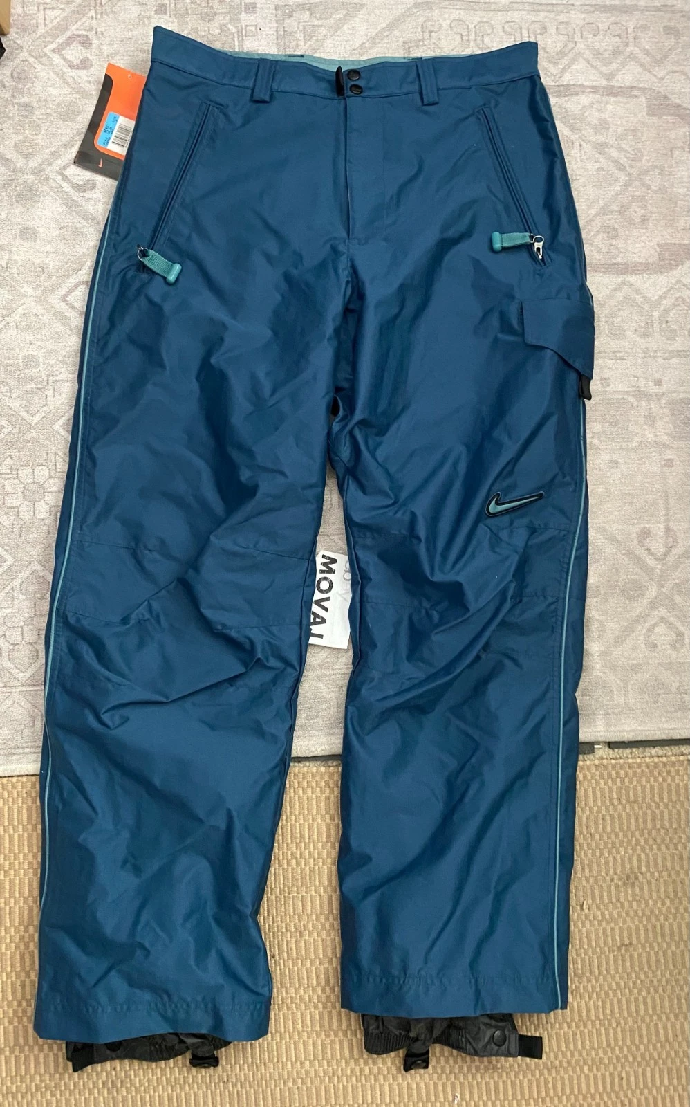 NEW M VTG 90s Nike ACG Outer Layer 3 Ski Snowboard Snow Pants Blue Vintage Tags