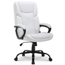 Executive Ergonomic High Back Leather Home Office Desk Chair, White
