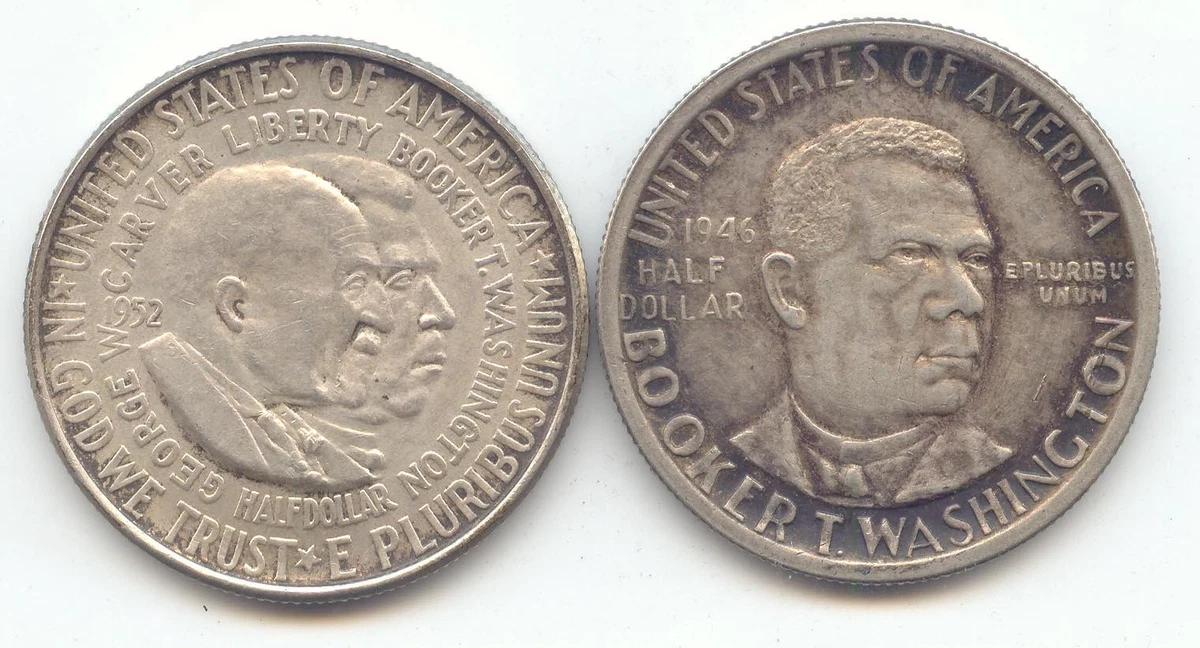 NGC MS62】1952 アメリカ ワシントン・カーバー 記念50セント銀貨 NGC