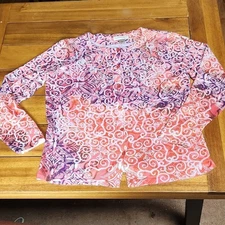 christopher & banks, size L, multi color, button top