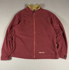 Marmot Men's Large Full Zip Fleece Jacket / Sweater - Orange Outdoor Polartec