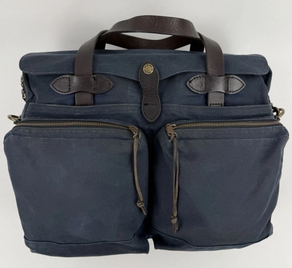 Maletín Filson 24 horas de tela de hojalata azul marino | Raro hecho en EE. UU. Foto 2 de 4