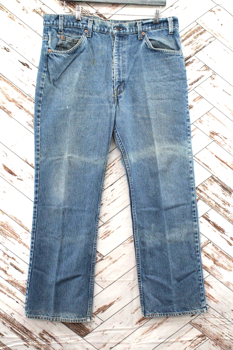 VTG 80s Levis Orange Tab Boot Cut Jeans 20517-0217 SZ 36X29 Cowboy