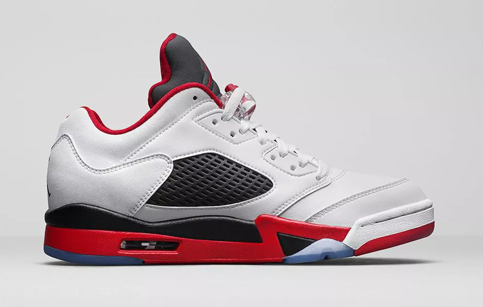 Nike Air Jordan 5 V Retro low White Fire Red size 16. 819171 101