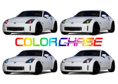 Color Chasing LED Headlight Flow Halo kit for Nissan 350Z 06-08
