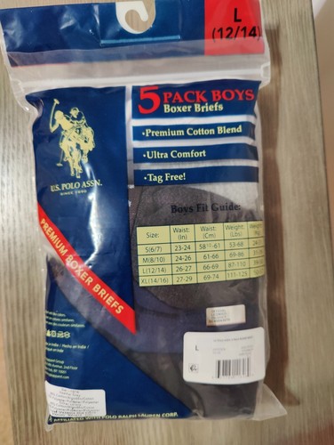 Boys Boxer Premium Brief's 5 Piece Set Size Large 12/14.2 Pks U.S. Pole ASSN. - Picture 5 of 7
