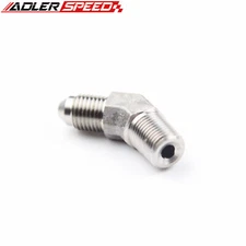 3 AN AN3 Male Flare To 1/8" NPT 45 Degree Stainless Steel Adapter Fitting