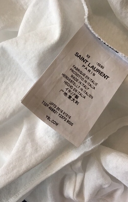 SAINT LAURENT T shirt bianca cotone manica corta taglia XS