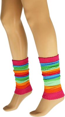 1 Pair Women s Colorful Cotton Leg Warmers 21 Inch Soft Stretchy Knit One Size