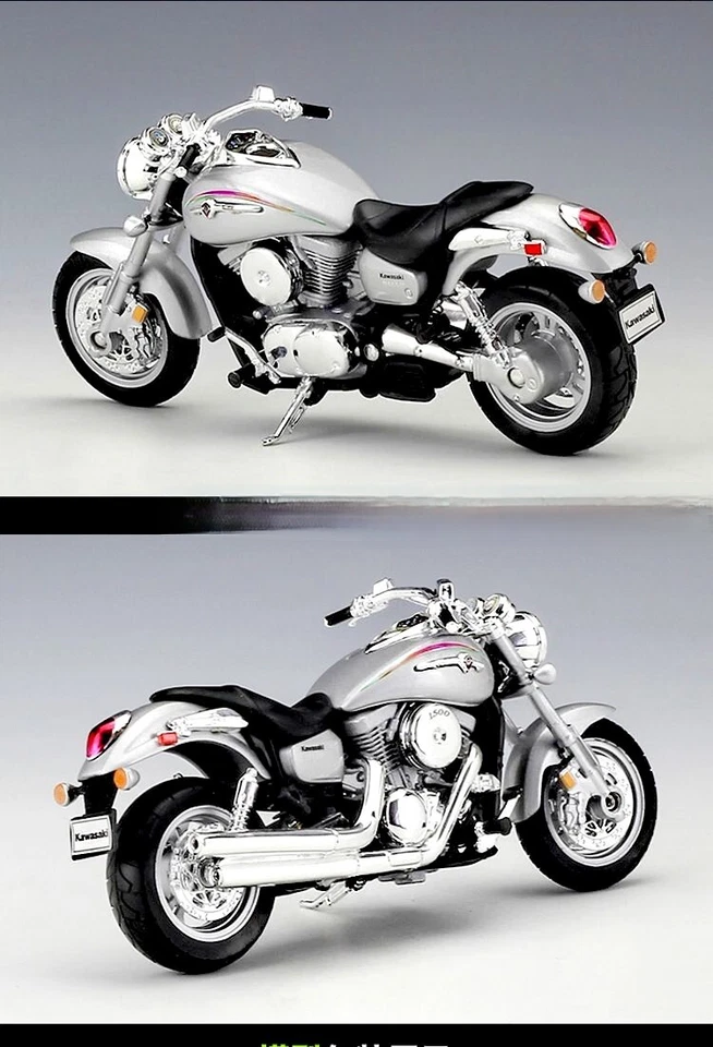 Welly 1/18 Kawasaki 2002 Vulcan 1500 Mean Streak Motorcycle Diecast Model Toy - Image 3 of 4