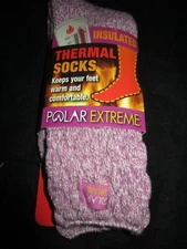1 Pair Women Polar Extreme Thermal Socks 5-9 Pink