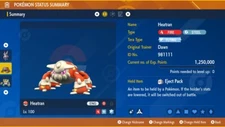 Shiny Heatran 6IVs Tera Type: Flying Pokémon Scarlet and Violet