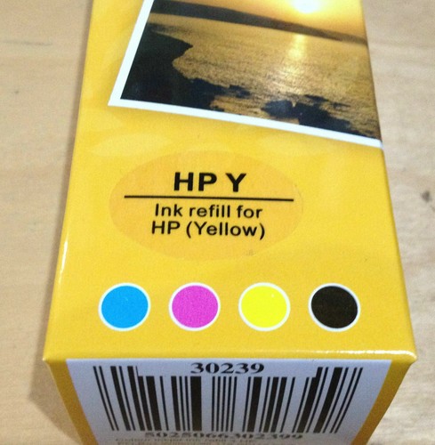 ZESTAW UZUPEŁNIAJĄCY DO DRUKARKI ATRAMENTOWEJ HP 4 butelki x 25ML CZARNE CYJAN MAGENTA ŻÓŁTE TUSZE - Zdjęcie 2 z 5