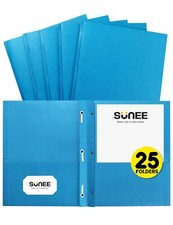 2 Pocket Folders with Prongs 25 Pack Blue Paper Folders with 2 Pockets and 3 ...
