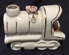 Vintage Cigarette Ashtray Smoker Train Ceramic - Smoke Comes out of Smoke Stack