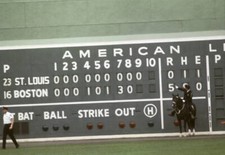World Series View Of Green Monster Scoreboard Baseball 1967 OLD PHOTO