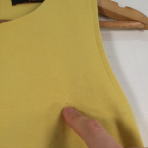 Animale womens dress size 6 cut out yellow pencil sleeveless zip cotton 060247 - Picture 3 of 9