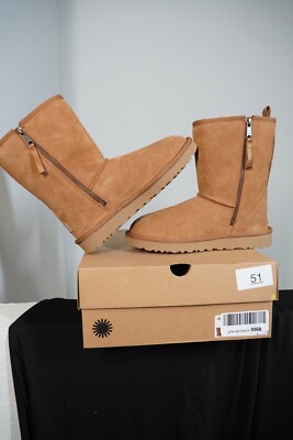 Womens Ugg Classic Short Dual Zip Boot Chestnut | Size US7 | UK5 | EU38 | 