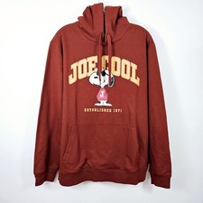 Snoopy Joe Cool Peanuts Adult Size L Brown Hoodie Sweatshirt Pullover NWOT