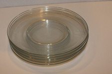 LOT OF 6 HEAVY DUTY CLEAR GLASS SALAD PLATES/DESSERT 8"D
