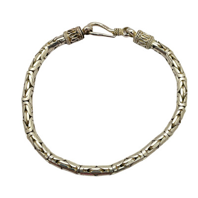 Bali balinesisches handgewebtes Sterlingsilber Armband 7,5 Zoll
