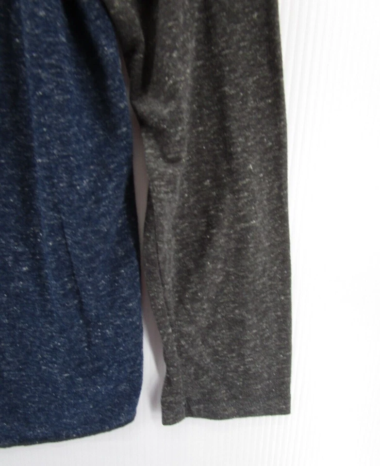 Howe Shirt Men Large Blue Gray Creative Workforce Linen Henley Pullover Raglan - Image 3 of 4