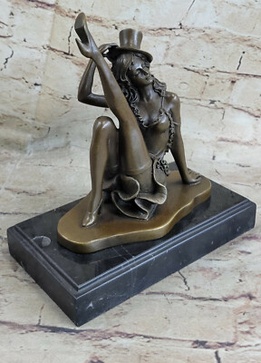 Sexy Jazz Broadway Diva Drama Theater Tänzer Kunst Deko Bronze Marmor Statue