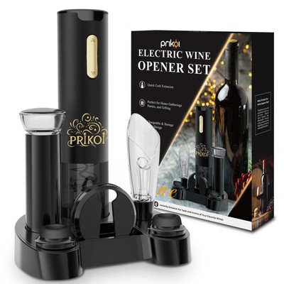 Electric Wine Opener Set with Charging Base, Automatic Cordless Wine Bottle O...