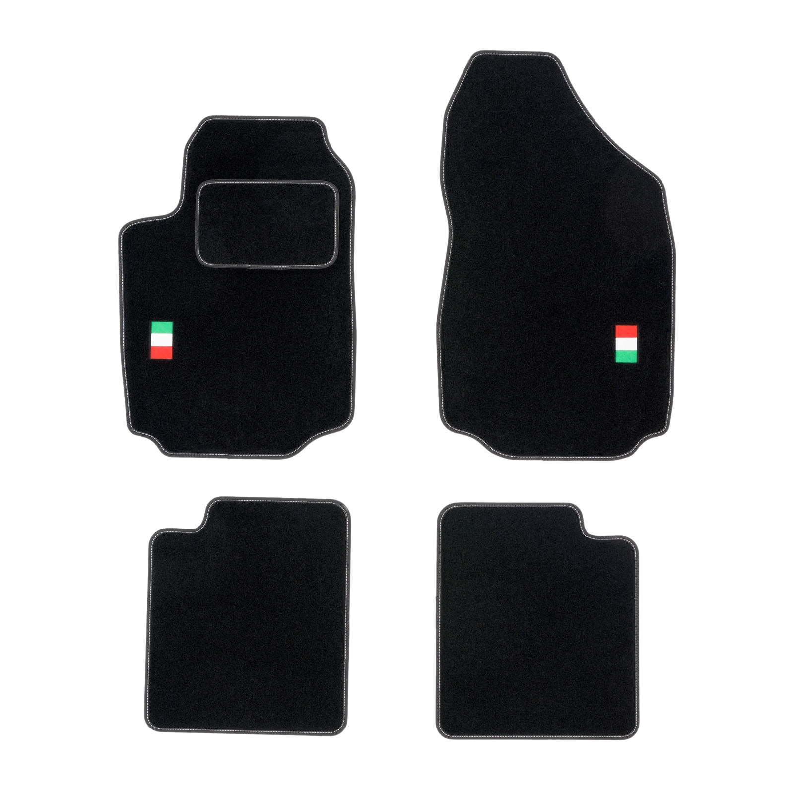 Tapis de sol sur mesure en velours premium avec emblème italien pour Fiat Stilo